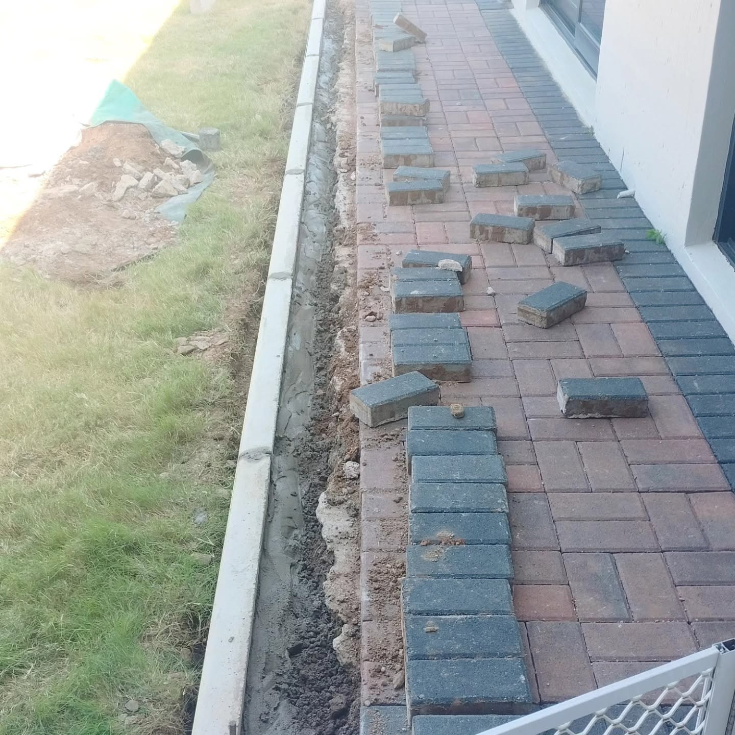 Paver driveway completed and swept