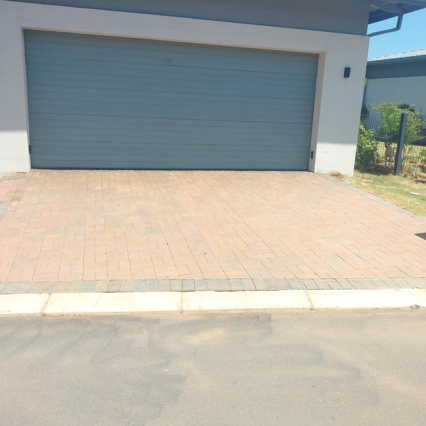 Paver installation in progress